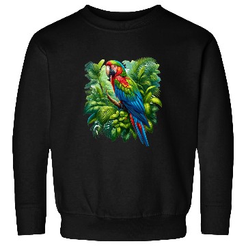 Discover Colorful parrot in the rainforest Sweatshirts