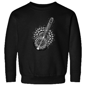 Discover Sitar with complex Indian mandala pattern Sweatshirts