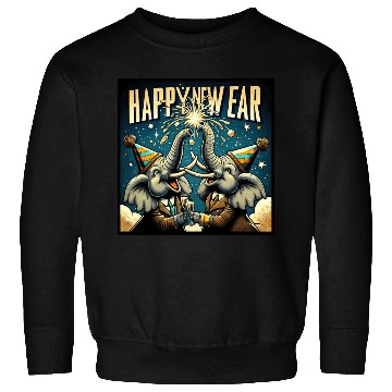 Discover New Year's Eve Elephant Cheers with Champagne Sweatshirts