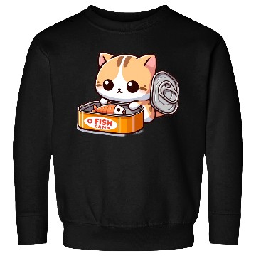 Discover Cat opens fish can Sweatshirts