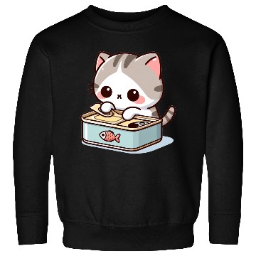 Discover Cat opens fish can Sweatshirts