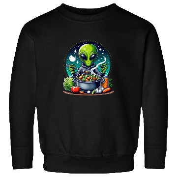 Discover Alien chef cooks vegetable soup Sweatshirts