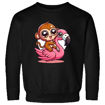 Discover Monkey Rider on a Flamingo Sweatshirts