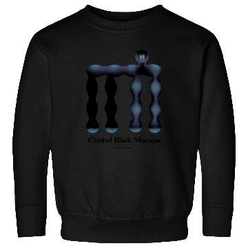 Discover Bold monkey print "Crested Black Macaque" Sweatshirts