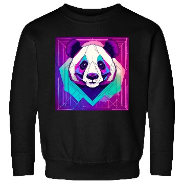 Discover Synthwave Neon Geo Panda Sweatshirts