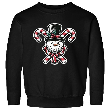 Discover Candy Cane Cheer - snowman with Top Hat design Sweatshirts