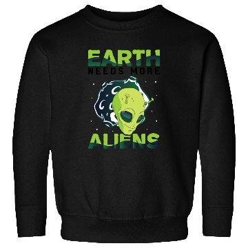 Discover Alien, Aliens, UFO, UAP, Space Unknown Flight Sweatshirts