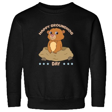 Discover Happy Groundhog Day Cute Kawaii Groundhog Sweatshirts
