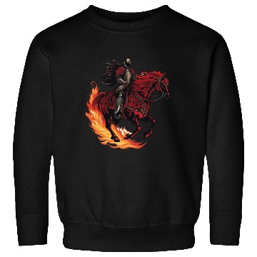 Discover Flaming fantasy horse made out gothic armor Sweatshirts