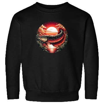 Discover Sunset with Arowana fish Sweatshirts