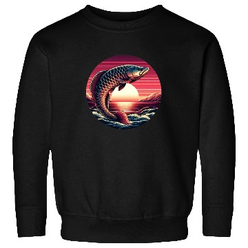 Discover Sunset with Arowana fish Sweatshirts