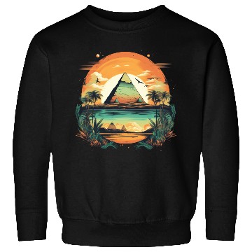 Discover The pyramids the Nile River and date palms Sweatshirts