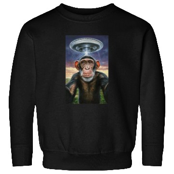 Discover FUNNY SELFIE MONKEY WITH ALIEN Sweatshirts