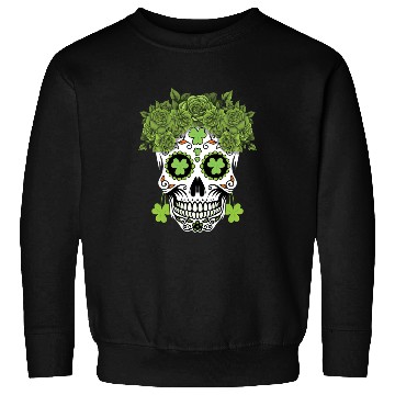 Discover St Patrick's Day Dia De Los Muertos Shamrock Sweatshirts