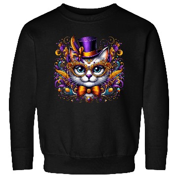 Discover Mardi Gras cat with hat and glasses Sweatshirts
