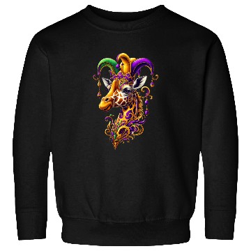 Discover Mardi Gras giraffe with fool's hat Sweatshirts