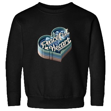 Discover 3D Peaceful Heart Typography Design Sweatshirts