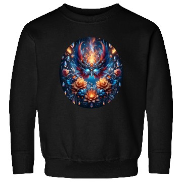 Discover Phoenix Rebirth in Cosmic Bloom Sweatshirts