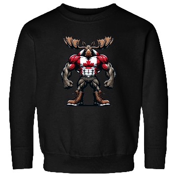 Discover Canada elk with national flag Sweatshirts