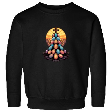 Discover Christian Easter Day Cross Easter Egg Hunt Sweatshirts