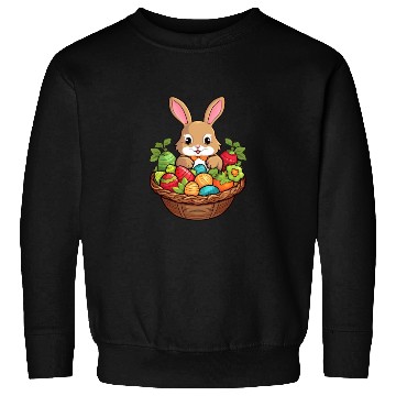 Discover Easter Bunny Rabbit Easter Day Egg Basket Sweatshirts