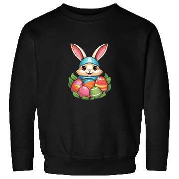 Discover Easter Bunny Rabbit Easter Day Egg Hunting Sweatshirts