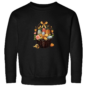 Discover Easter Day Easter Basket Colorful Eggs Flowers Sweatshirts