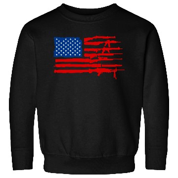 Discover Gun Rifles American Flag Sweatshirts