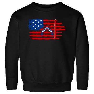 Discover USA flag with gun Sweatshirts
