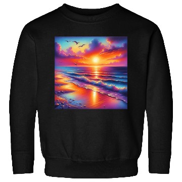Discover Sunset Serenity: Pastel Beachscape Sweatshirts