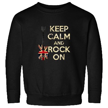 Discover Keep Calm and Rock On Union Jack Guitar Sweatshirts