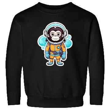 Discover Monkey Ape Astronaut Illustration Sweatshirts