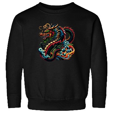 Discover Colorful Chinese Dragon Artistic Design Sweatshirts