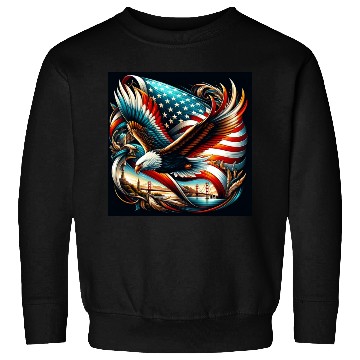 Discover Majestic Eagle & American Flag Sweatshirts Embrace
