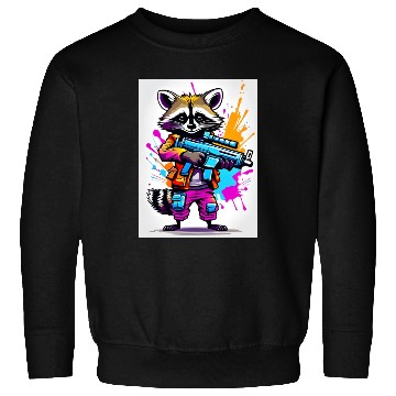 Discover Raccoon with laser gun Sweatshirts