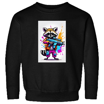 Discover Raccoon with laser gun Sweatshirts