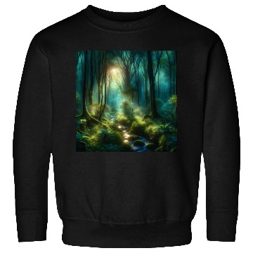Discover Twilight Enchantment A Mystical Forest Scene Sweatshirts
