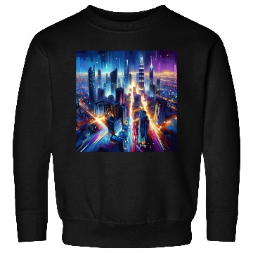 Discover Urban Lights Vibrant Nighttime Cityscape Sweatshirts