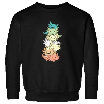 Discover Genderfloren Flag Pride Lgbtq Axolotl Pile Sweatshirts