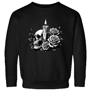 Discover Gothic Skull and Roses Graphic Art Sweatshirts