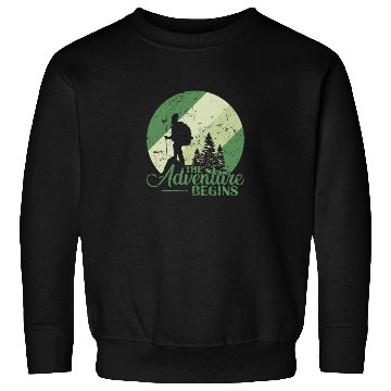 Discover The Adventure begins Hiking Nature Sweatshirts