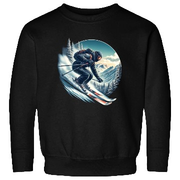 Discover Skier skiing down a mountain Sweatshirts