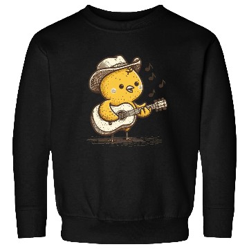 Discover Cute Cowboy Baby Chick Playing Guitar Sweatshirts
