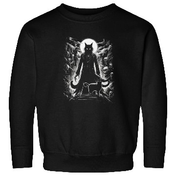 Discover scary horror black cat Sweatshirts