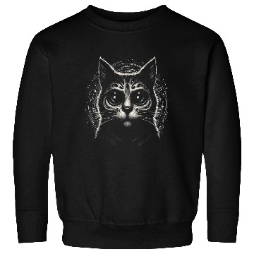 Discover FACE Scary Horror Black Cat Sweatshirts