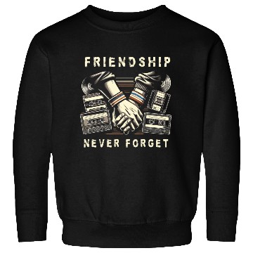 Discover Friendship Never Forget Old School Nostalgia Tape Sweatshirts