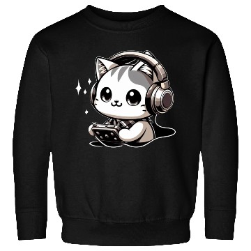 Discover kitty cat listening to music Sweatshirts