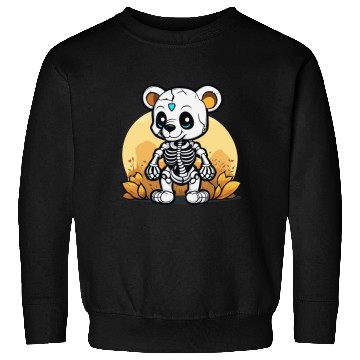 Discover Cute Skeleton Bear Illustration Sweatshirts