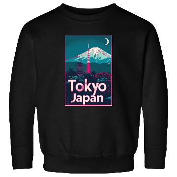 Discover Vintage Style Tokyo Travel Poster Sweatshirts