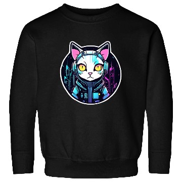 Discover Cyberpunk Cat Sweatshirts